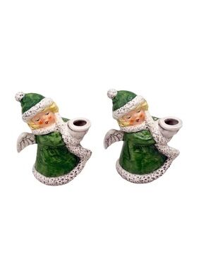 Vintage 1975 Goebel Hummel Set of Angel Taper Candle Holders Christmas Germany